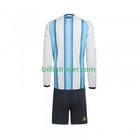 Billige Fotballdrakter Argentina World Cup Barn Hjemmedraktsett 2026 Langermet